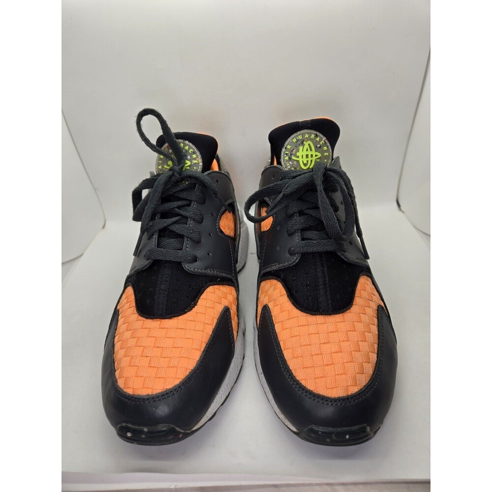 Nike Air Huarache Crater PRM NN Shoes Men 11 Black Atomic Orange Woven Halloween - Picture 2 of 8